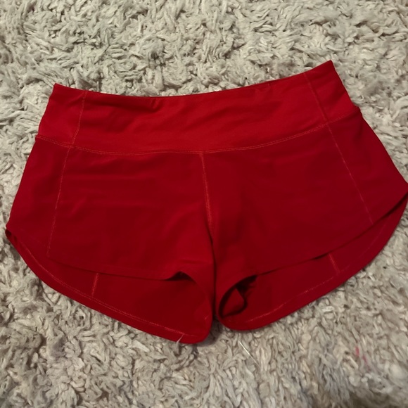 Lululemon Red Speed Up Shorts - Picture 3 of 4